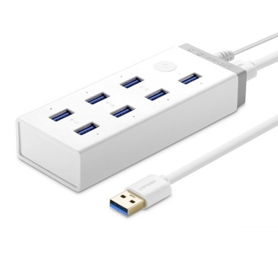 Bộ chia Hub USB 3.0 7 cổng kèm nguồn ngoài 12V tích hợp BC1.2 Ugreen (20296)