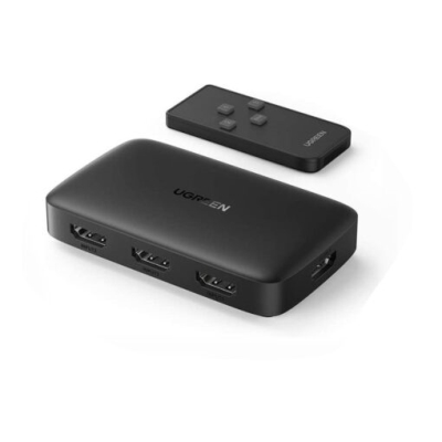 Bộ gộp HDMI 4K30Hz 3x1, 3 vào 1 màu đen Ugreen (80125)