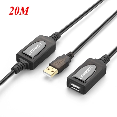 Cáp dữ liệu USB 2.0 nối dài truyền dữ liệu giữa máy tính và ổ cứng USB có chip sét dài 20M Ugreen (10324)
