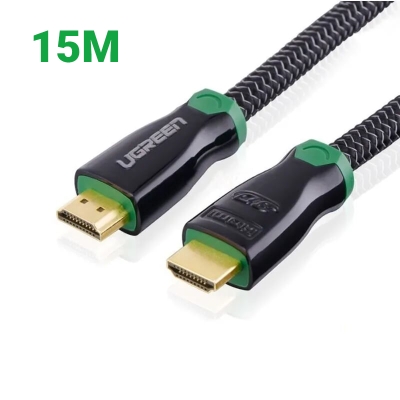 Ugreen 10298 15M màu Đen Cáp tín hiệu HDMI vỏ bọc kim loại hỗ trợ 3D 4K2K HD126