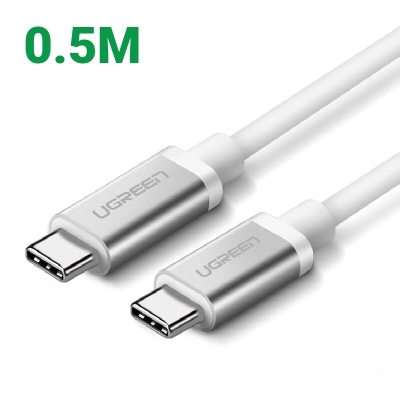 Ugreen 10680 0.5M 4k60hz 3.1 gen1 60w màu bạc Cáp TypeC (3.1) Data cao cấp US161