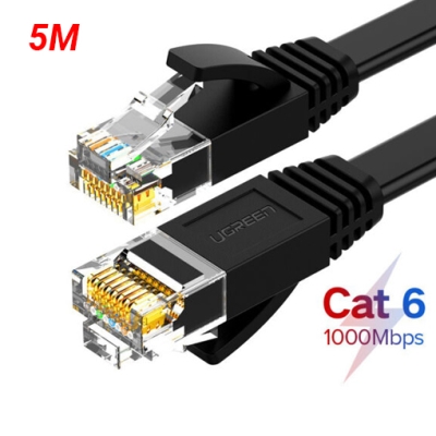Cáp dữ liệu dạng dẹt nối mạng CAT6 truyền dữ liệu giữa các máy tính,dài 5M Ugreen (50176)