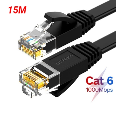 Cáp dữ liệu dạng dẹt nối mạng CAT6 truyền dữ liệu giữa các máy tính,dài 15M ugreen (50180)